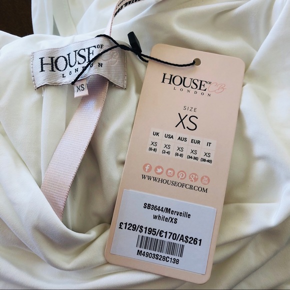 House of CB Merveille White Wrap Sleeve Maxi Dress - Picture 8 of 8